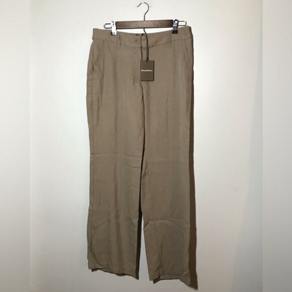 Tommy Bahama Amira Dobby pants sz 8 deep morel 100% tencel trousers lightweight - Picture 1 of 8